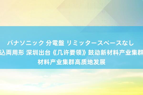 パナソニック 分電盤 リミッタースペースなし 露出・半埋込両用形 深圳出台《几许要领》鼓动新材料产业集群高质地发展